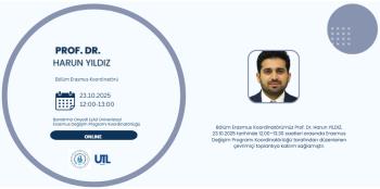 Our Department's Erasmus Coordinator, Prof. Dr. Harun YILDIZ, participated in an online meeting organized by the Erasmus Exchange Program Coordination Office.