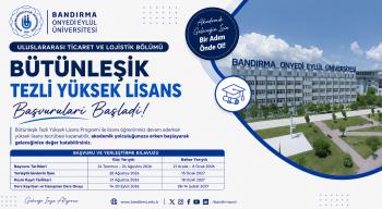 Bütünleşik Yüksek Lisans Programı Başvuruları Başladı