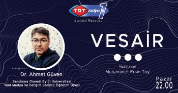 Dr. Ahmet Güven TRT Radyo-1'de "Ve Sair" Programına Konuk Olacak